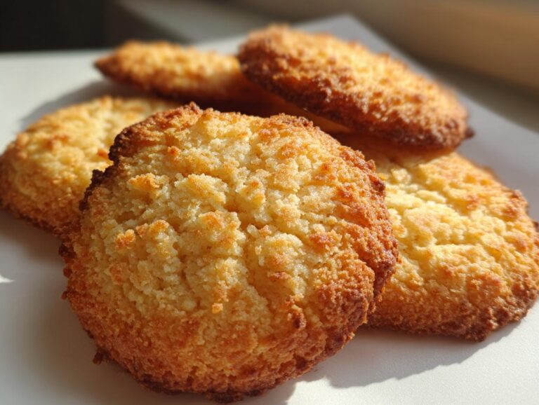 A close-up of golden brown coffee butter cookies with a slightly crisp texture.